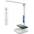 Lámpara de mesa LED plegable recarga inalámbrica con lámpara de escritorio temperador de calendario